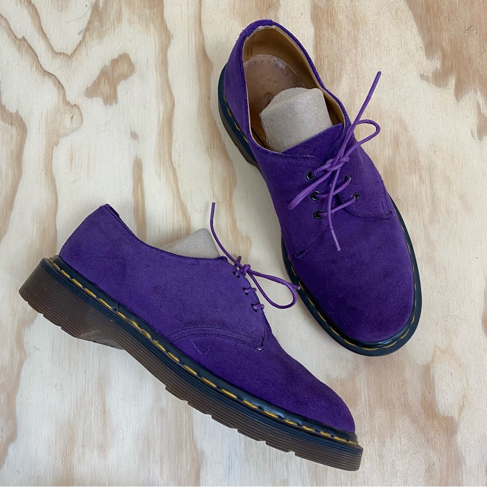 Dr. Martens Made in England 1461 Suede Oxfords Purple